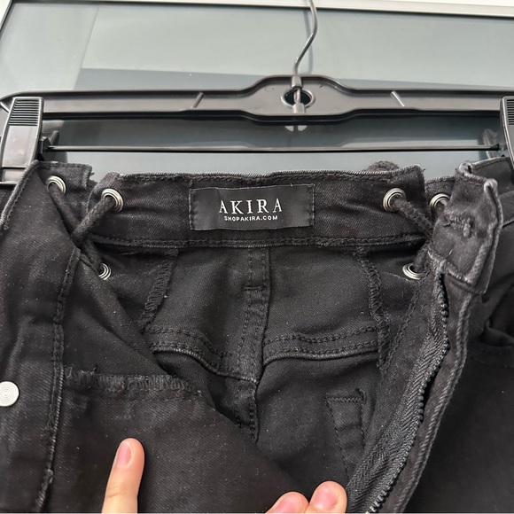 AKIRA black flare jeans with ties on back - Picture 3 of 5
